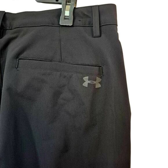 Under Armour Men's Black Polyester Straight Leg Pants - Picture 8 of 11